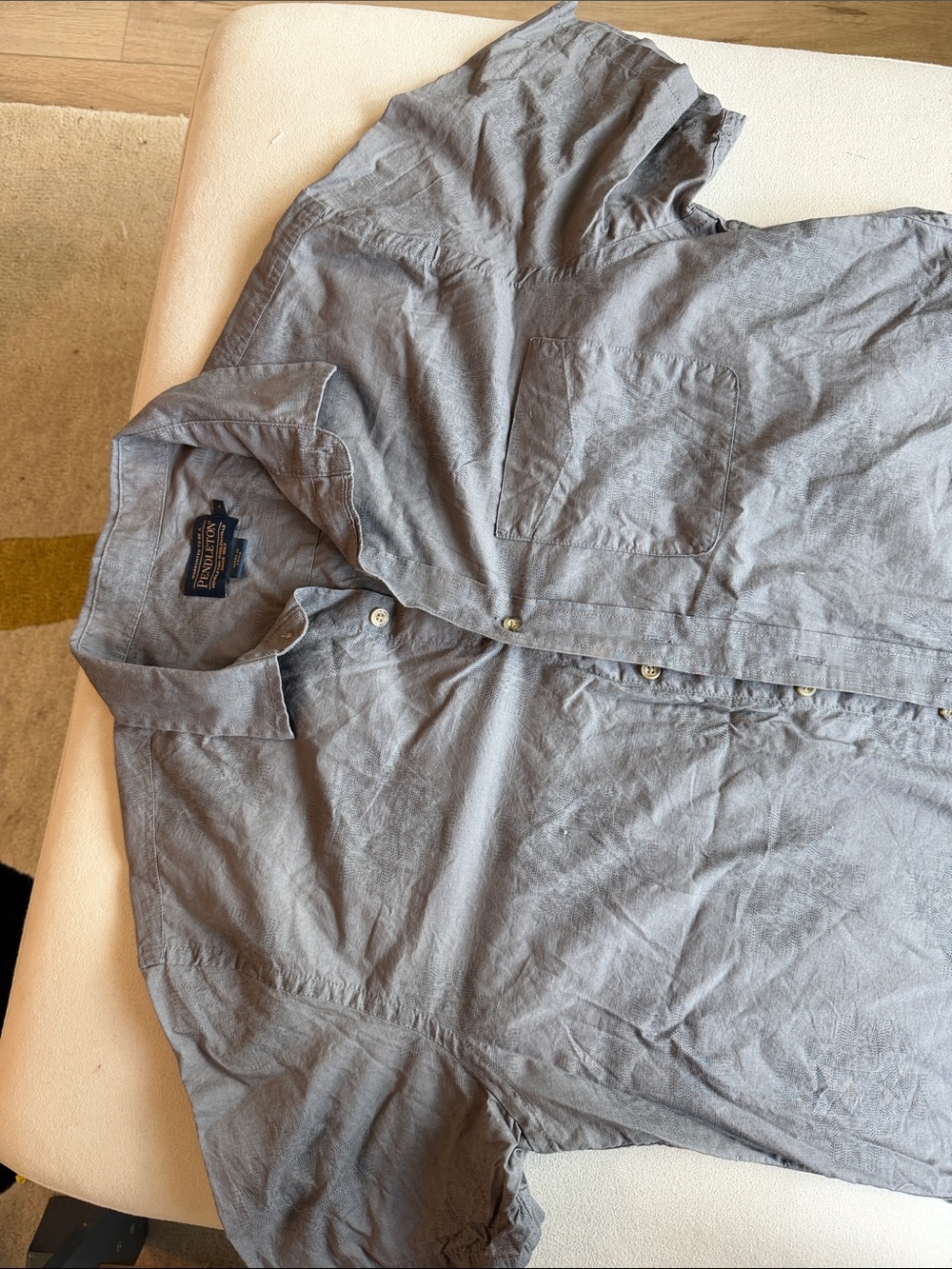 Pendleton Light Gray Short-Sleeve Shirt Jacket